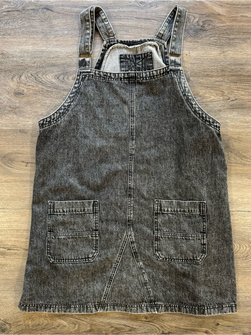Amazon Washed Black Denim Pinafore Mini Dress